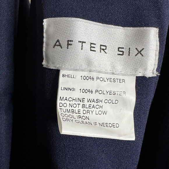 NWT After Six Chiffon Maxi Gown Women's Sleeveless V-Neck Navy Size 8 R - Picture 5 of 6